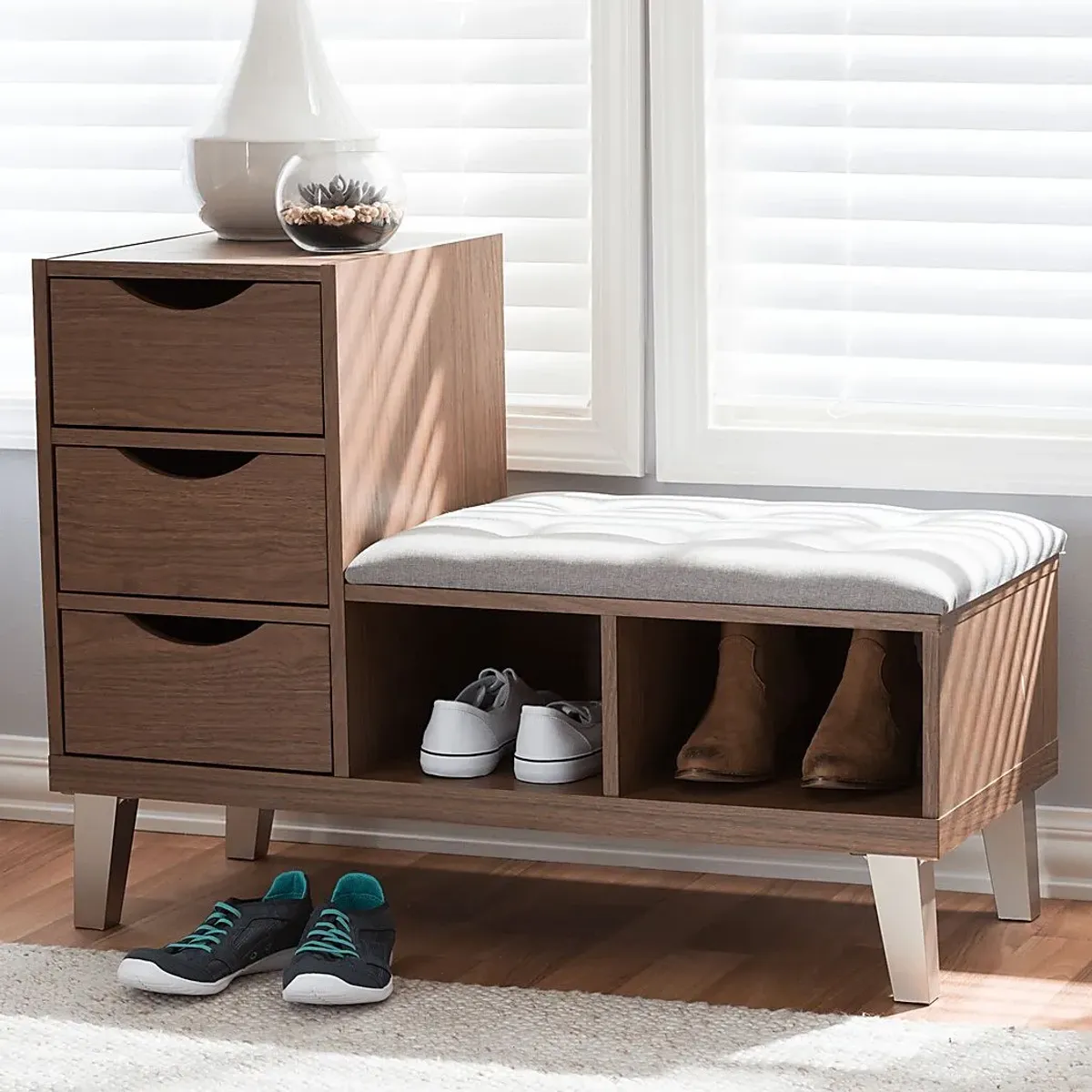 Broadway Walnut Storage Bench