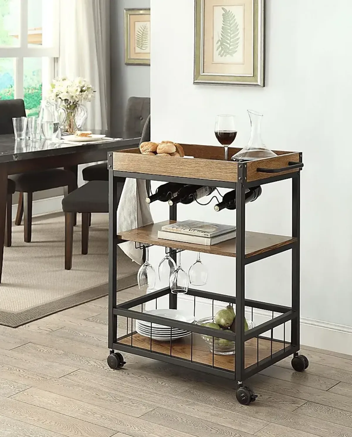 Alika Brown Bar Cart