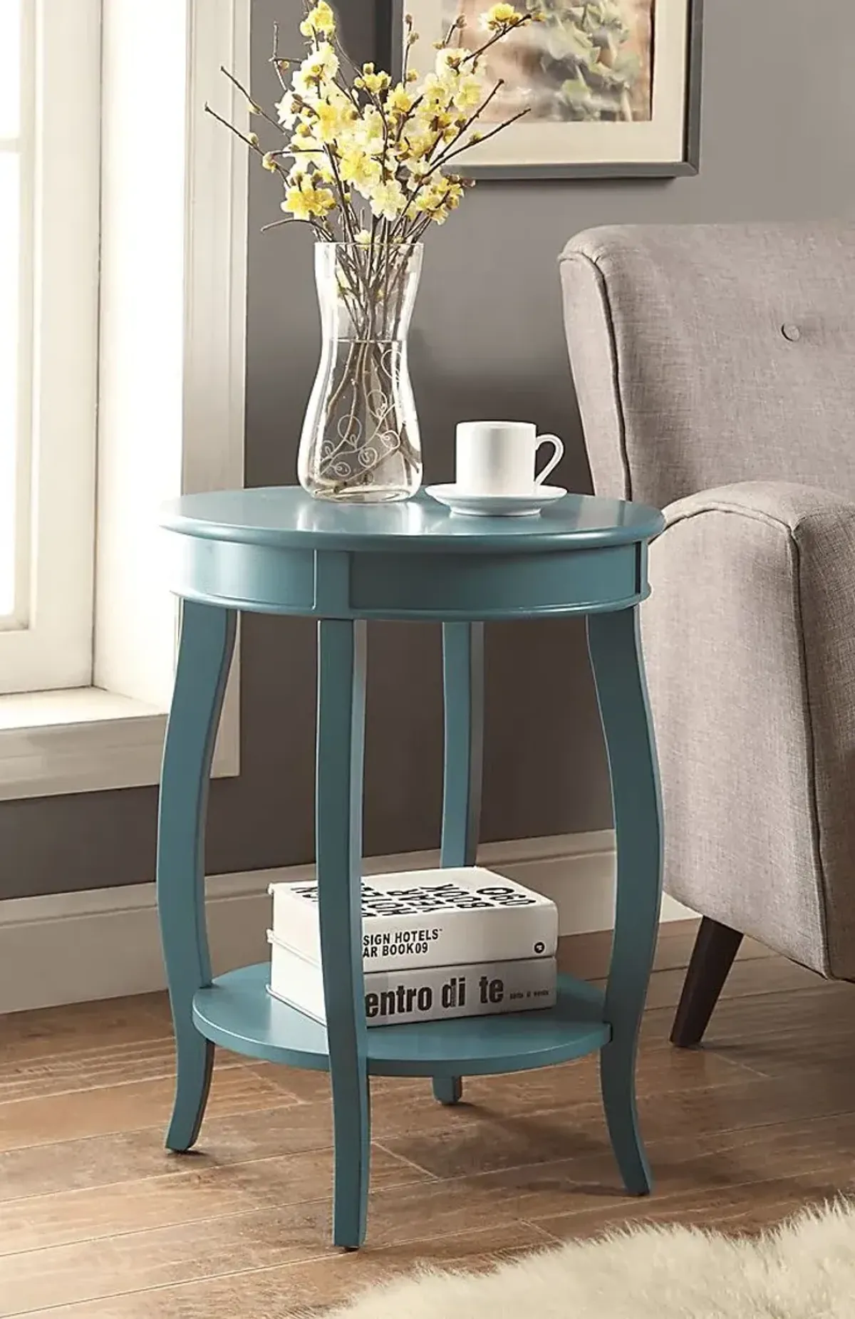 Chloris Blue Accent Table