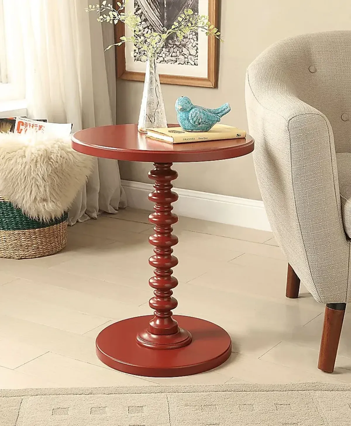 Siran Red Accent Table