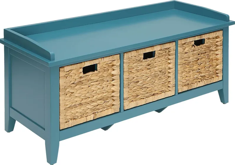 Flavius Blue Storage Bench