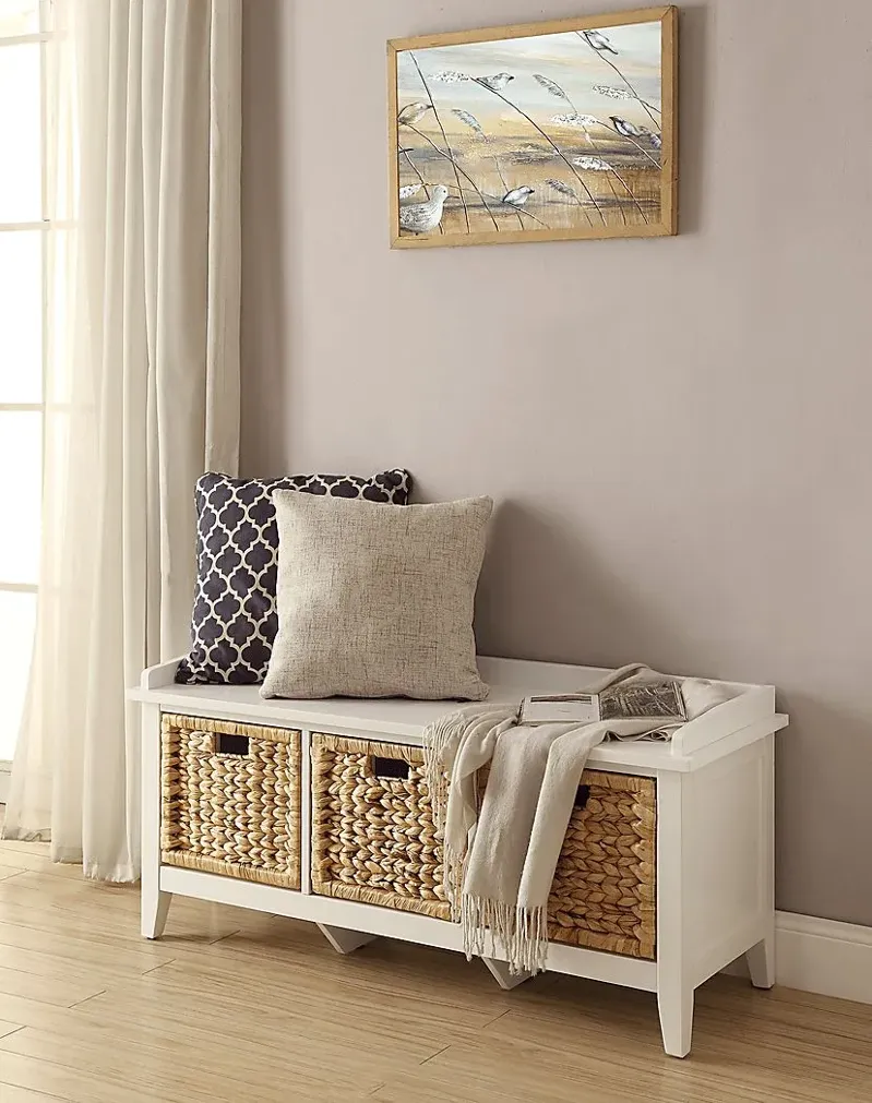 Flavius White Storage Bench