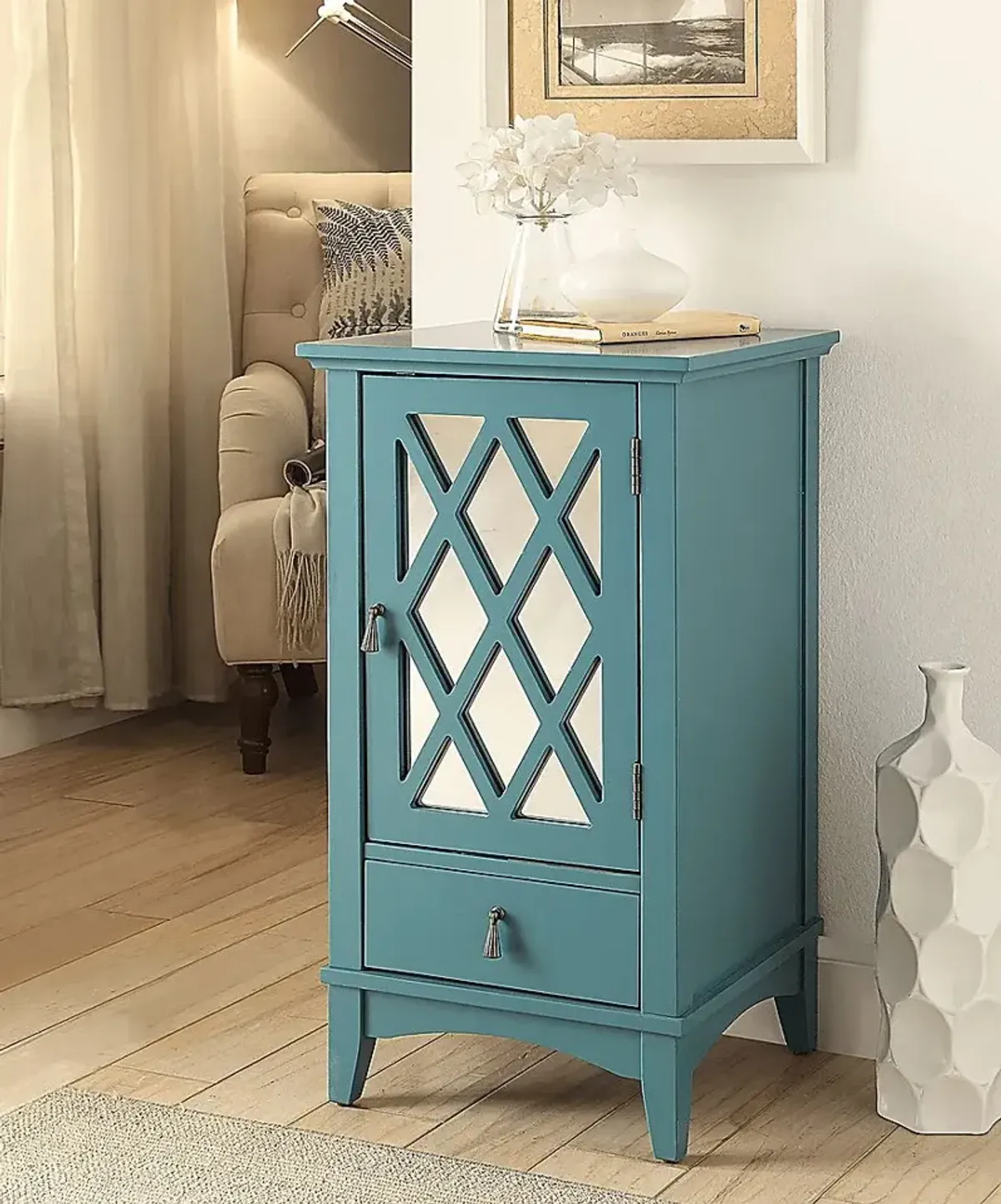 Darla Blue Accent Cabinet