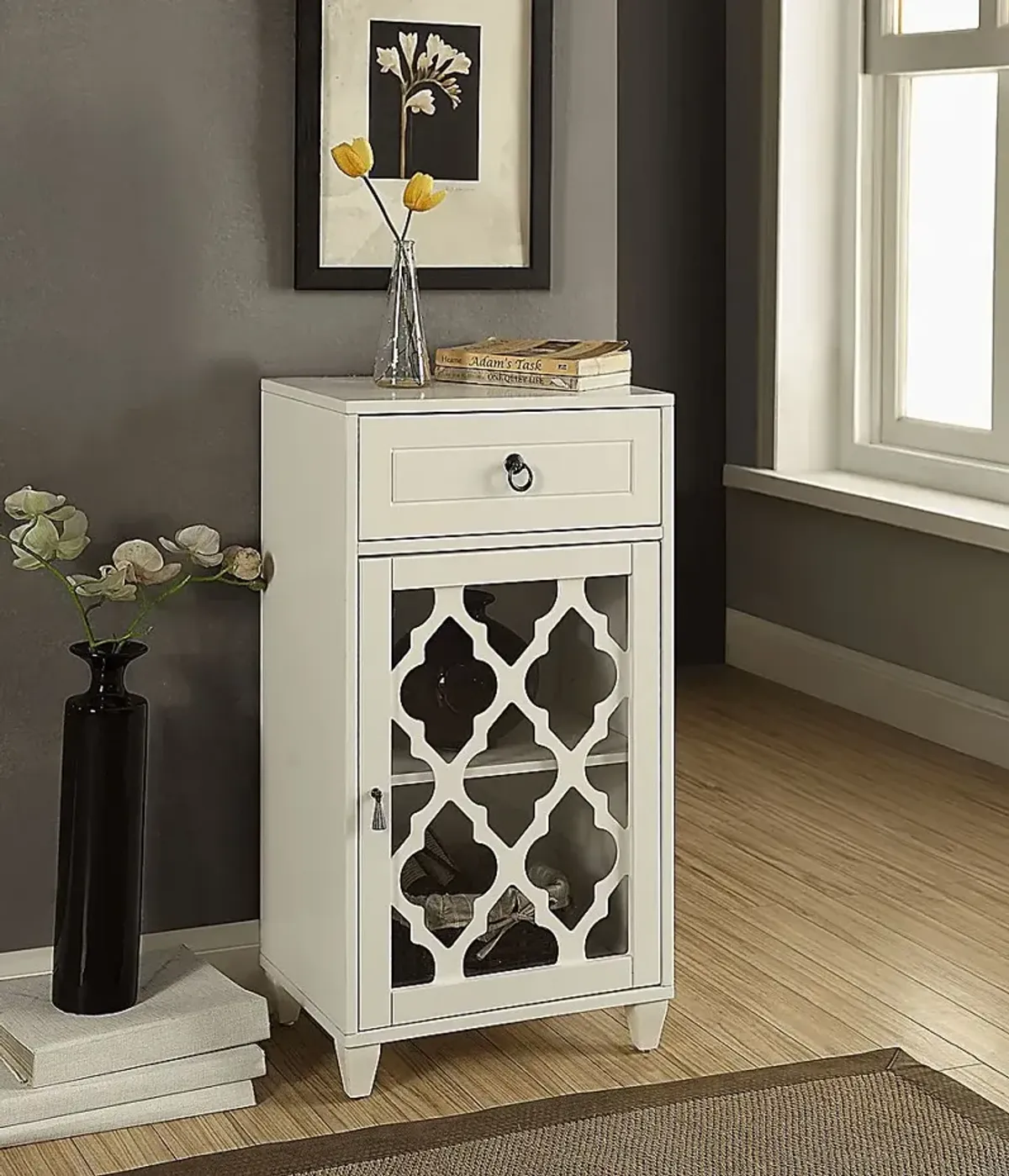 Ceara White Small Accent Cabinet