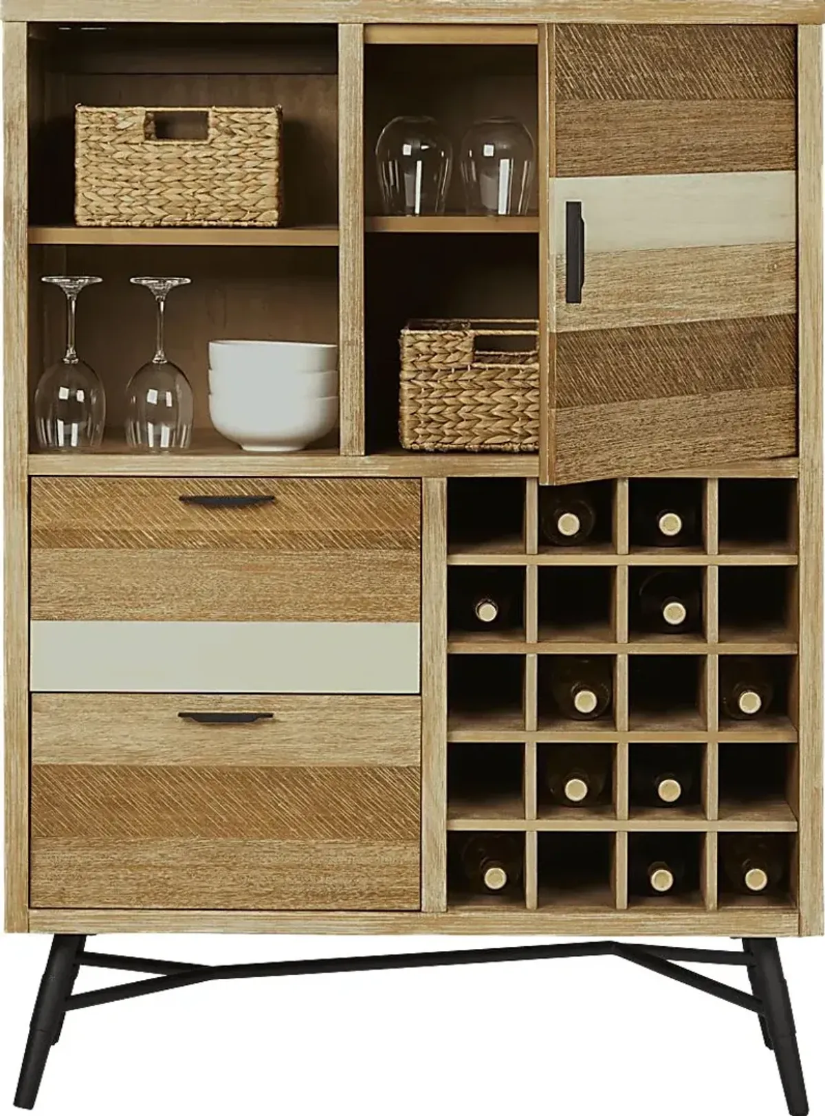 Midtown Loft Natural Wine Cabinet