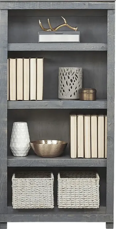 Havenwood Gray 4 Shelf Bookcase