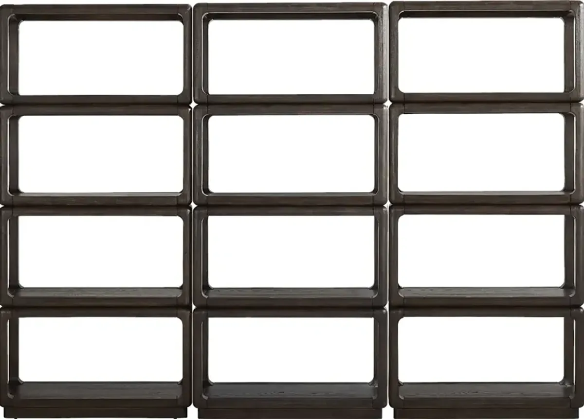 Eaglebrooke Brown 3 Pc Bookcase Set