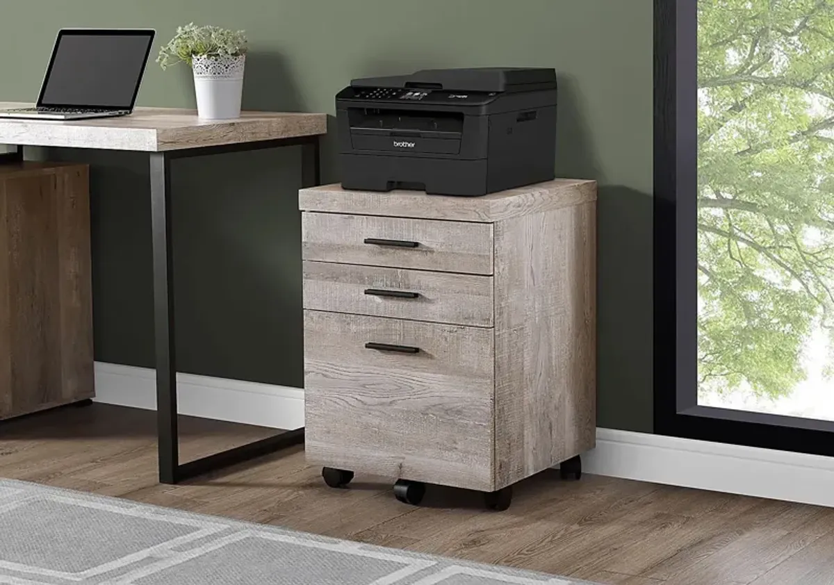 Railton Taupe File Cabinet