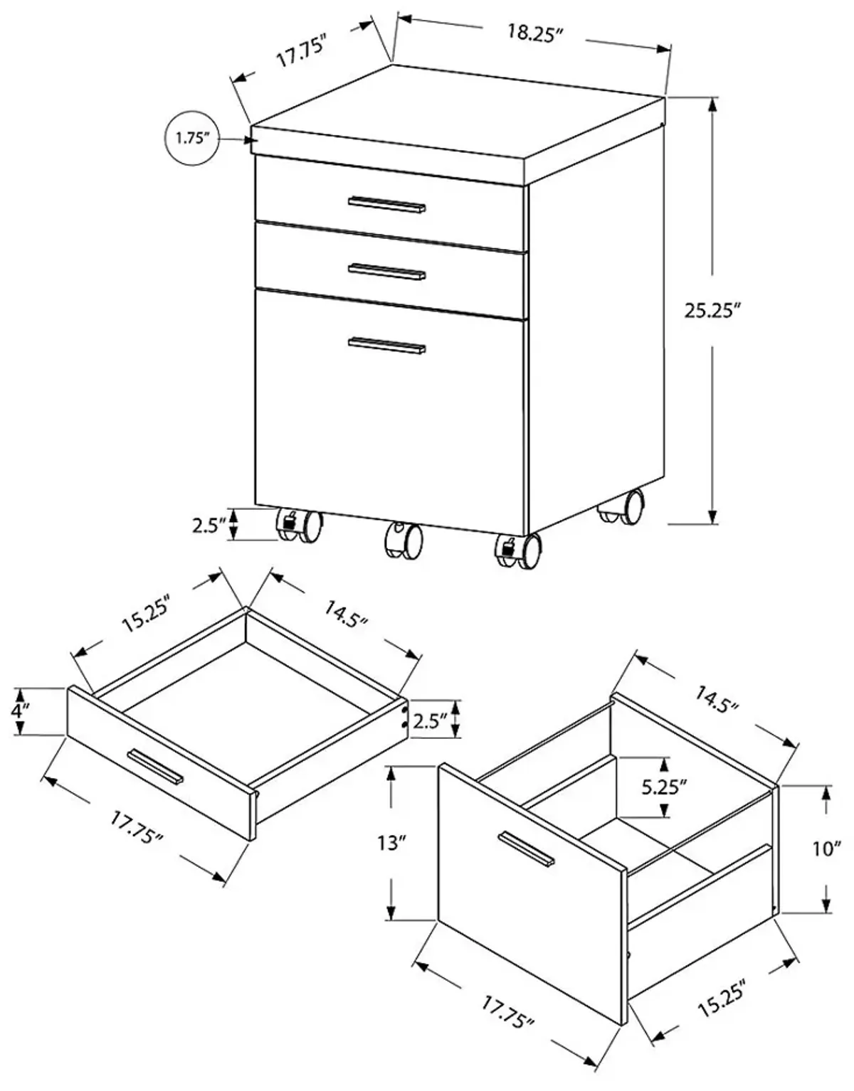 Wampton Black File Cabinet