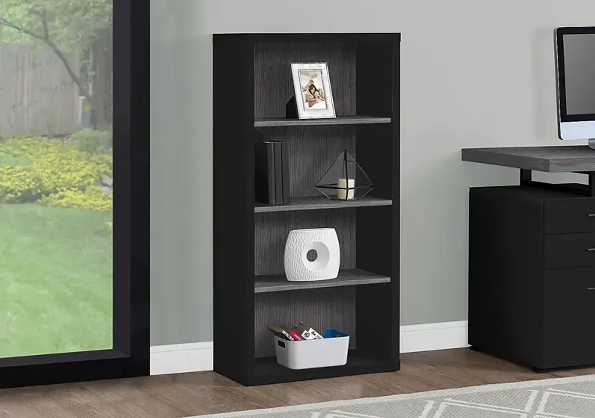 Wampton Black Bookcase