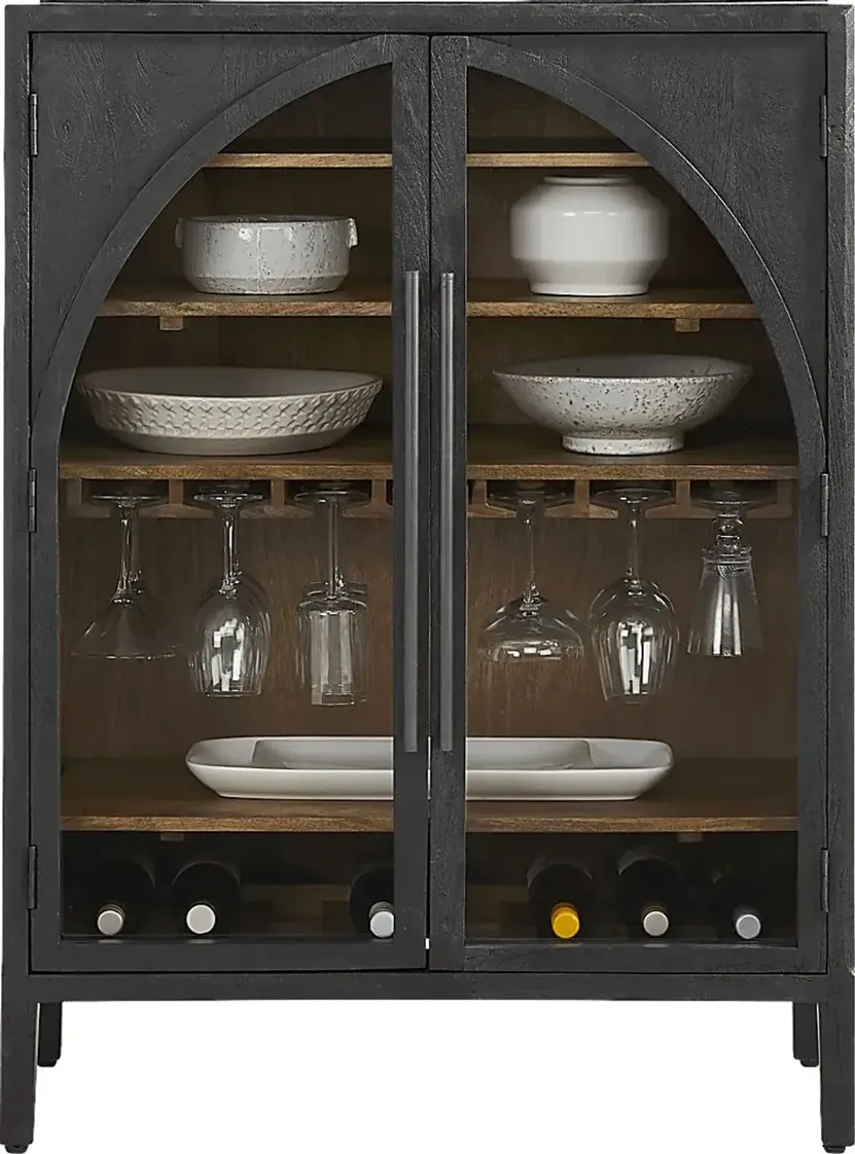 Kings Road Black Wine Cabinet