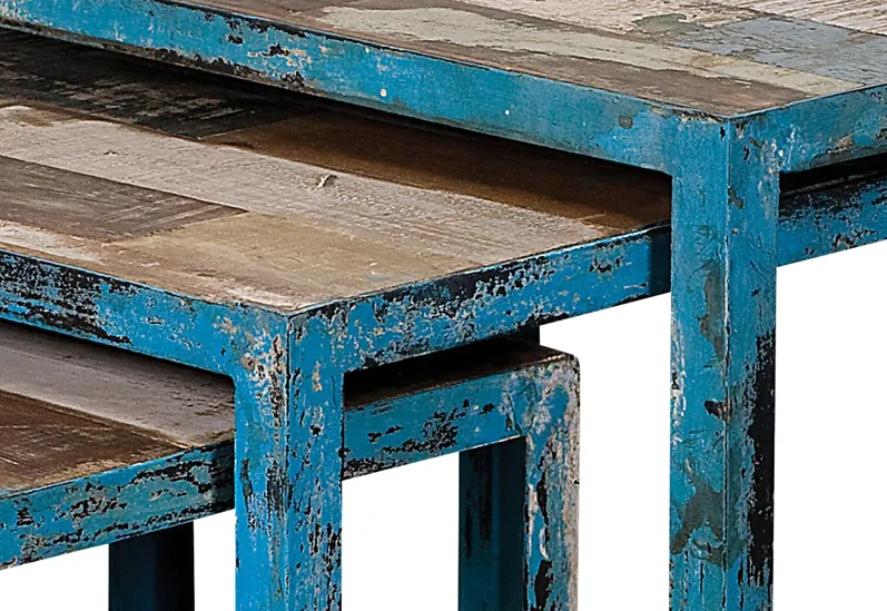 Cherringham Blue Nesting Tables