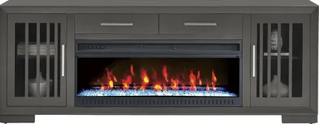 Wyndell Way Gray 81 in. Console with Electric Fireplace