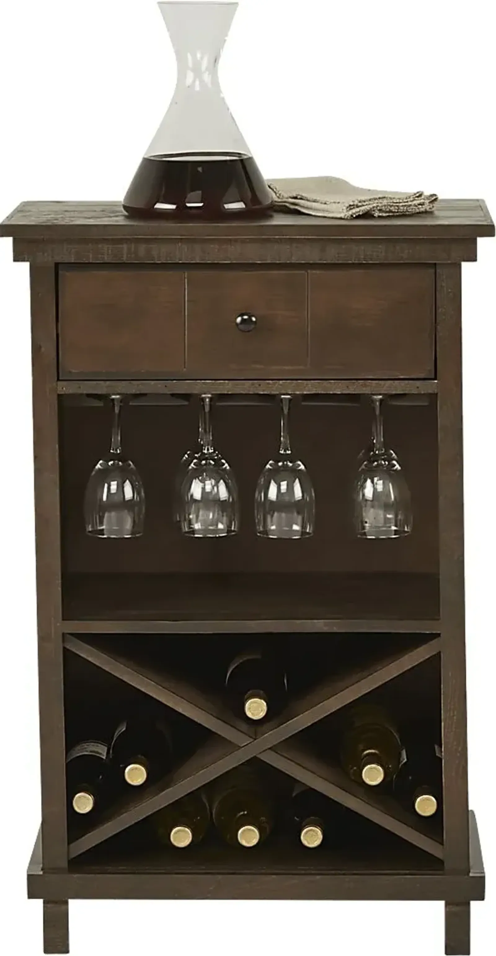 Havenwood Brown Wine Cabinet