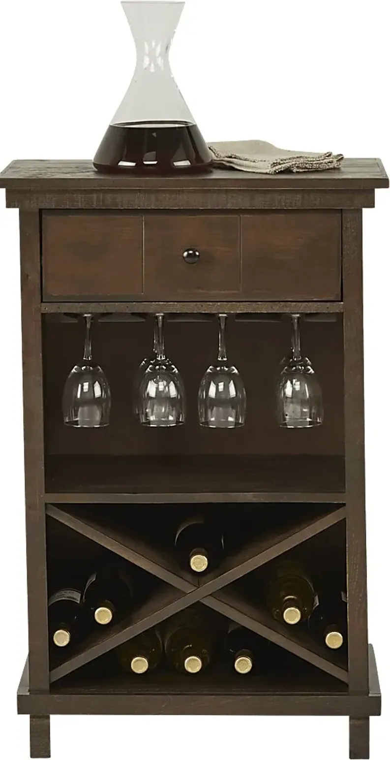 Havenwood Brown Wine Cabinet