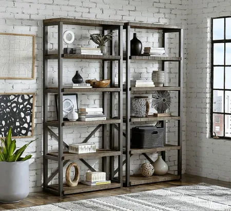 Water Mill Gray Bookcase