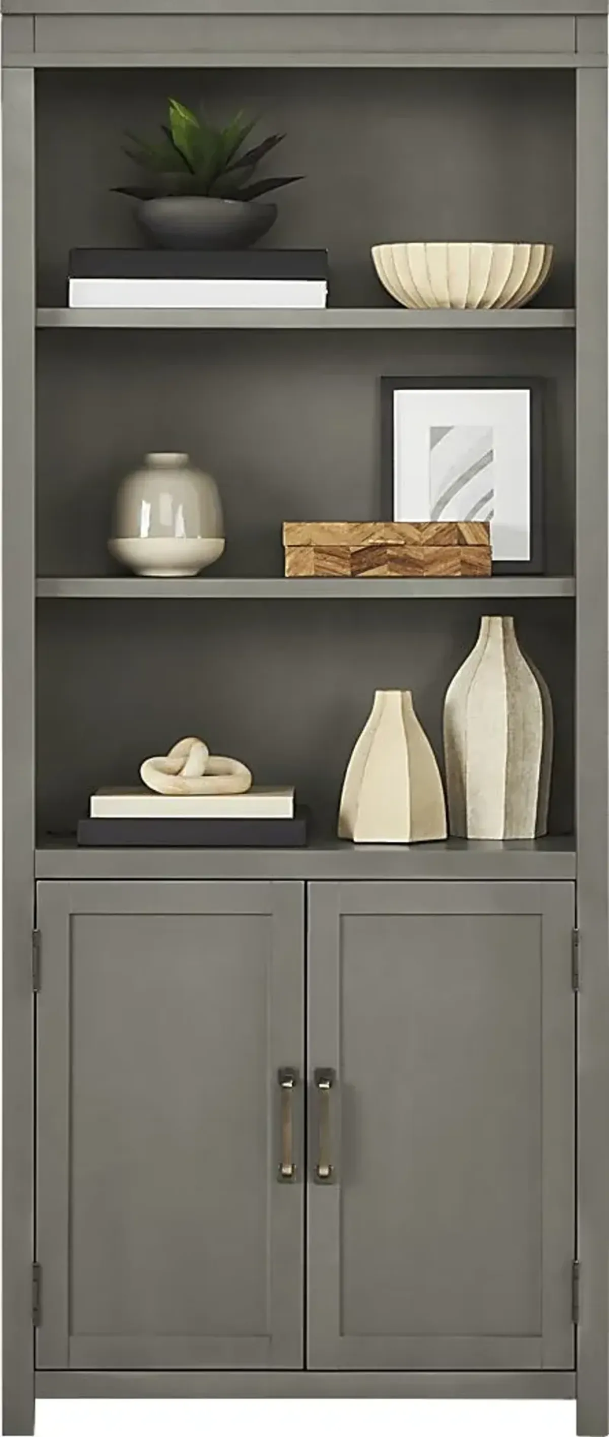 Planefield Gray Door Bookcase