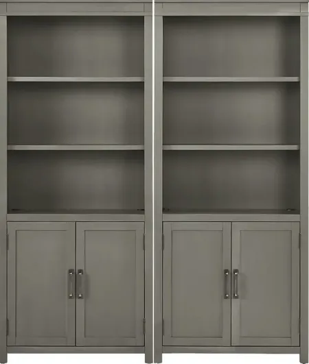 Planefield Gray 2 Pc Door Bookcase Set