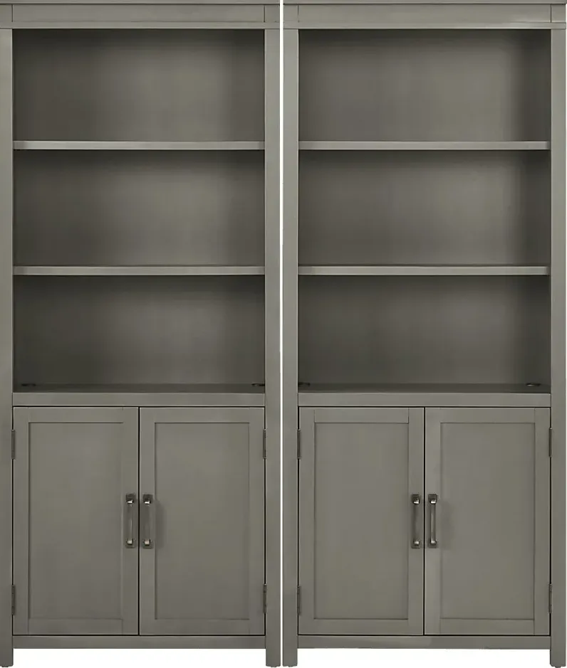 Planefield Gray 2 Pc Door Bookcase Set