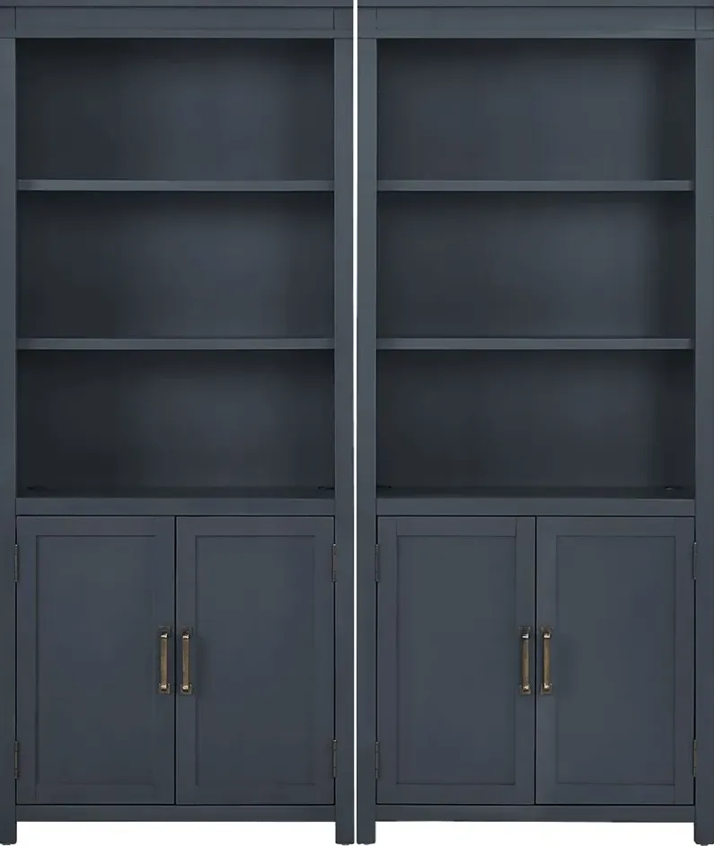 Planefield Blue 2 Pc Door Bookcase Set