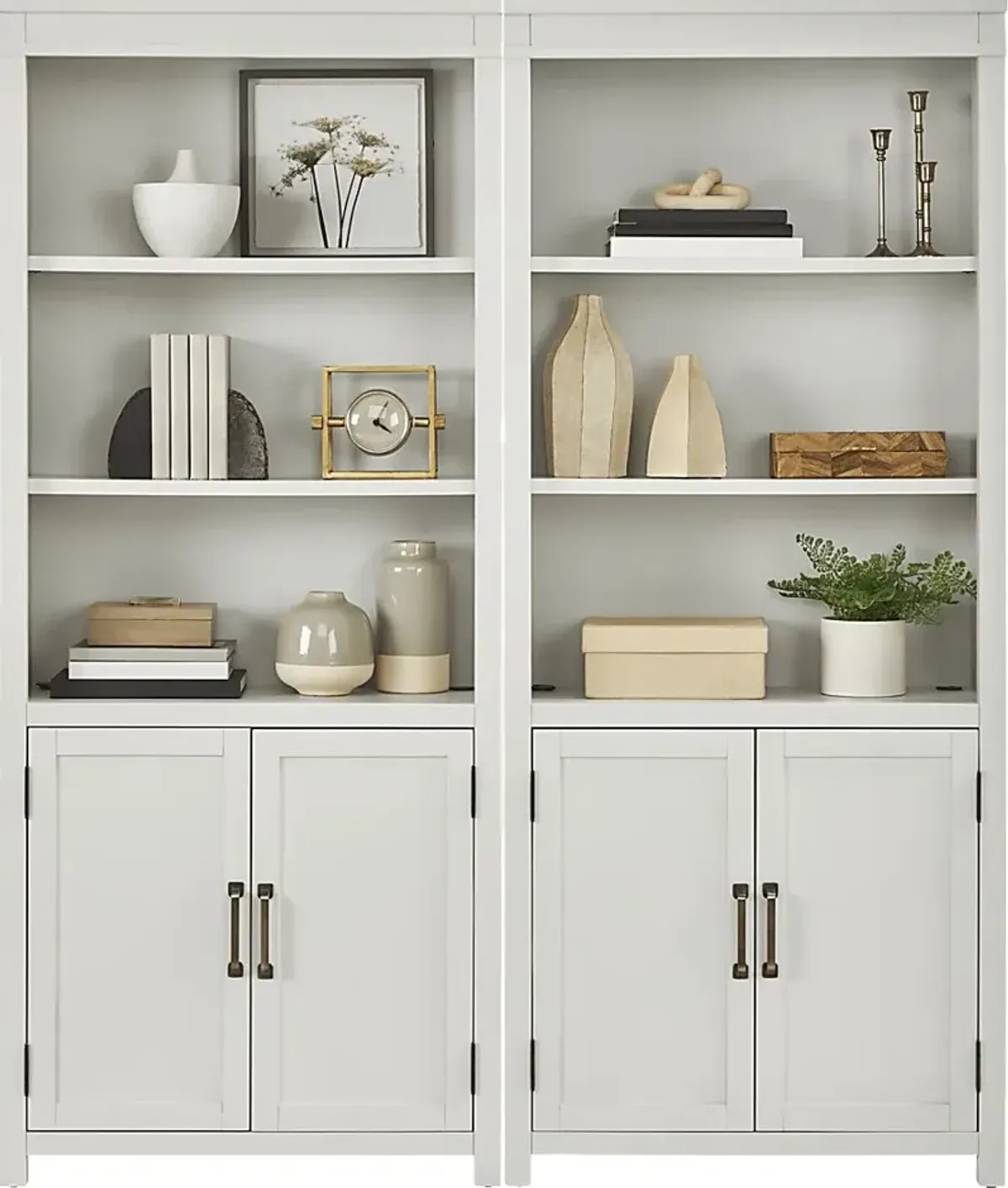 Planefield White 2 Pc Door Bookcase Set