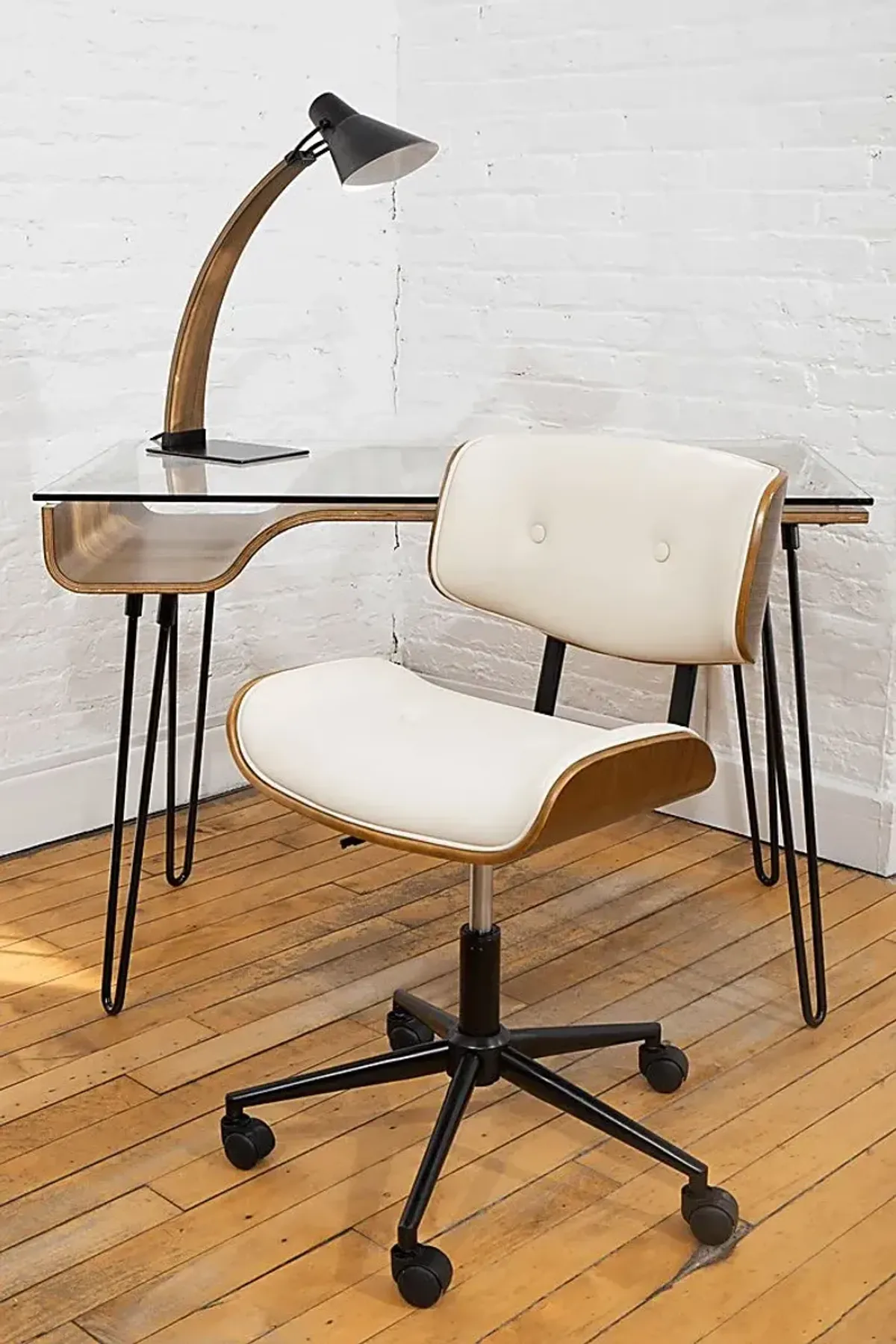 Loxley Cream Adjustable Desk Chair