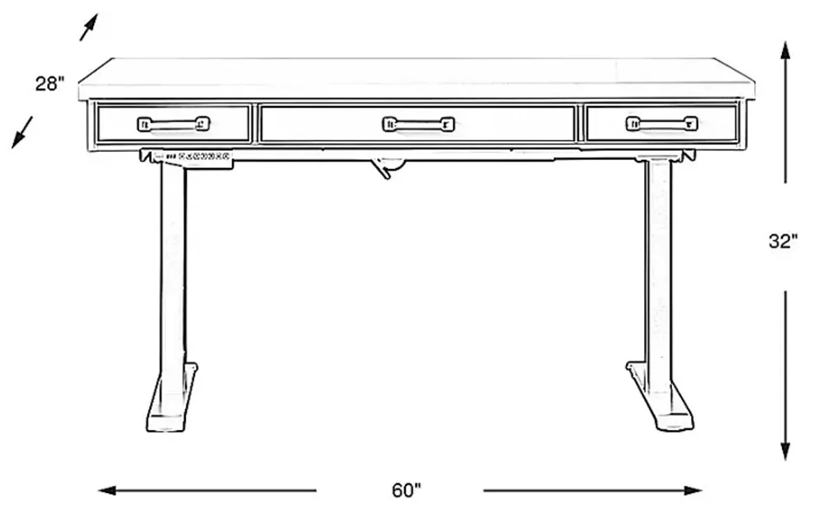 Planefield White 2 Pc Adjustable Desk