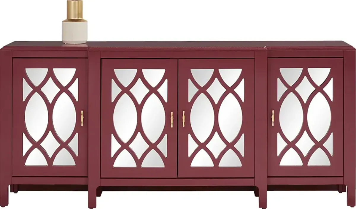 Tameran Red 4 Door Accent Cabinet