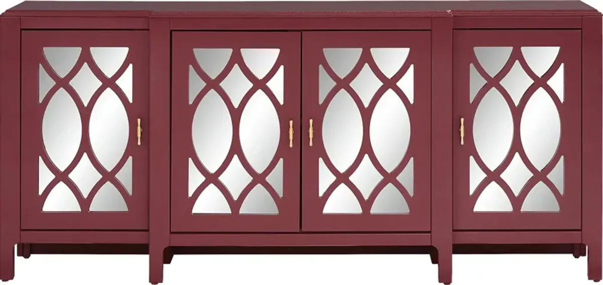 Tameran Red 4 Door Accent Cabinet