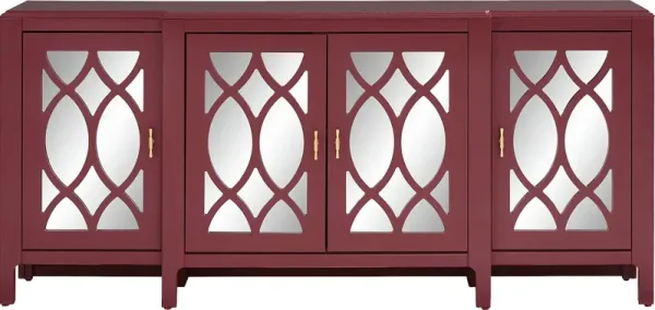 Tameran Red 4 Door Accent Cabinet