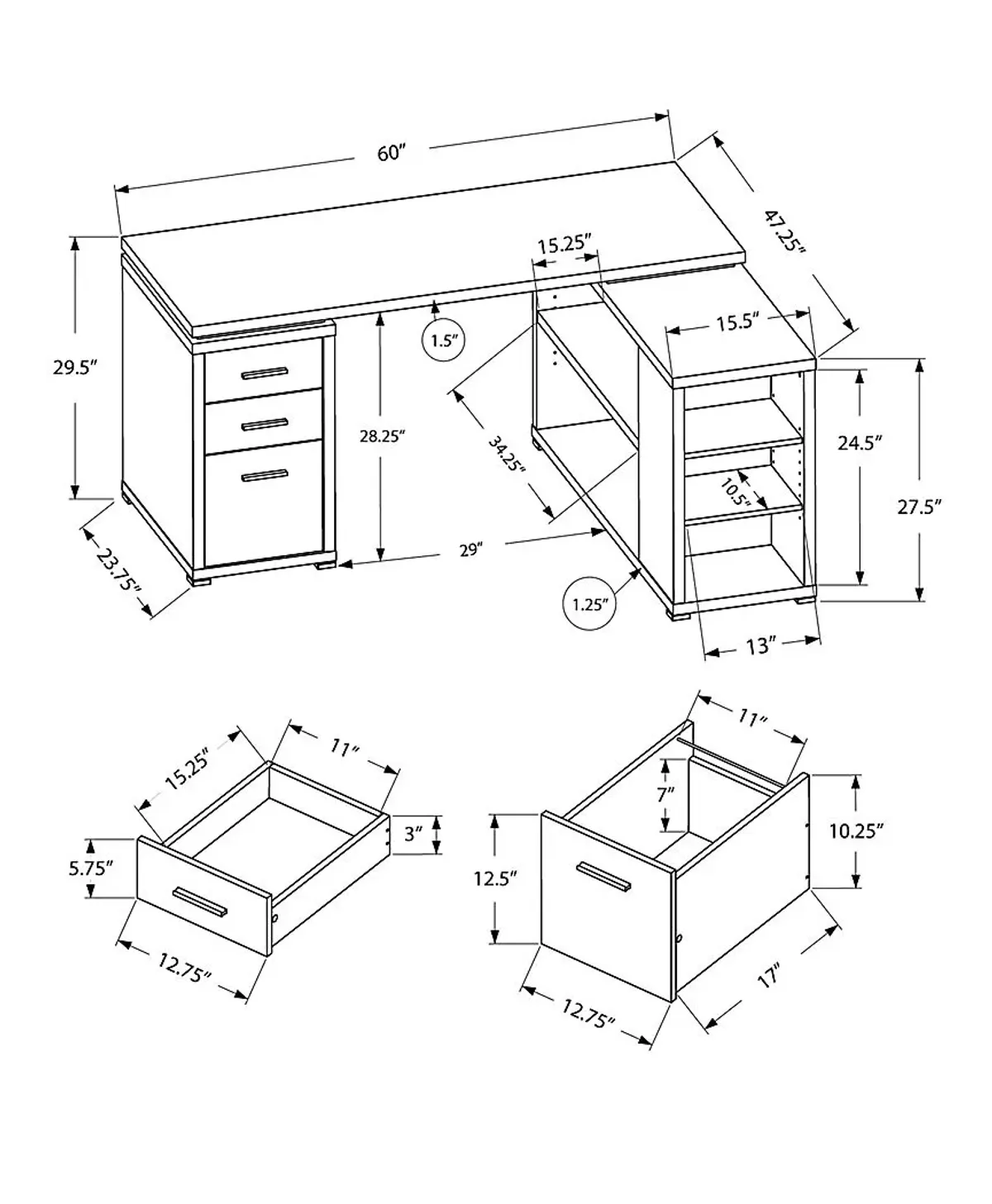 Massillon Cappuccino Desk