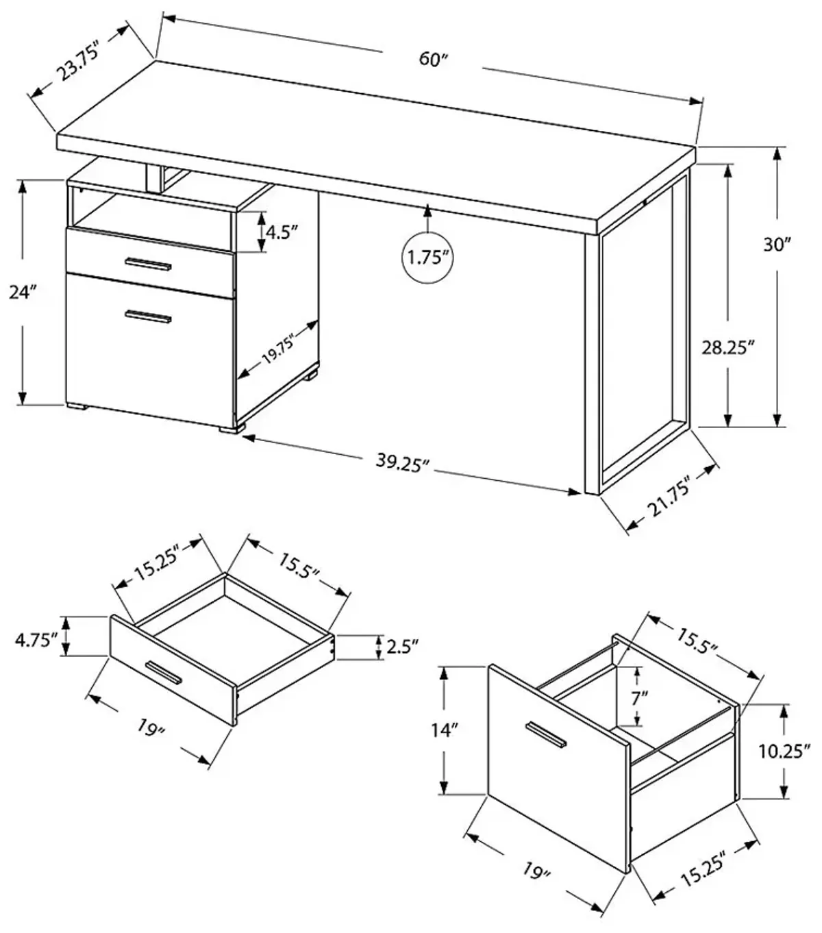 Gilsan White Desk