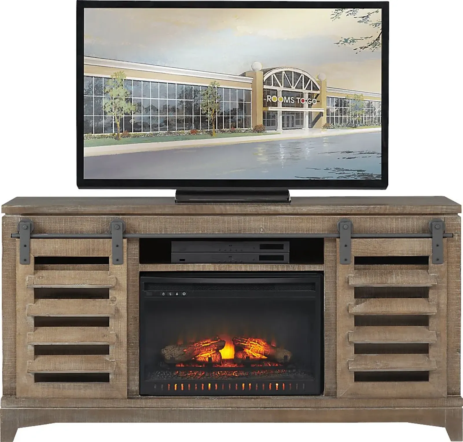 Rooms to go fireplace tv stand discount