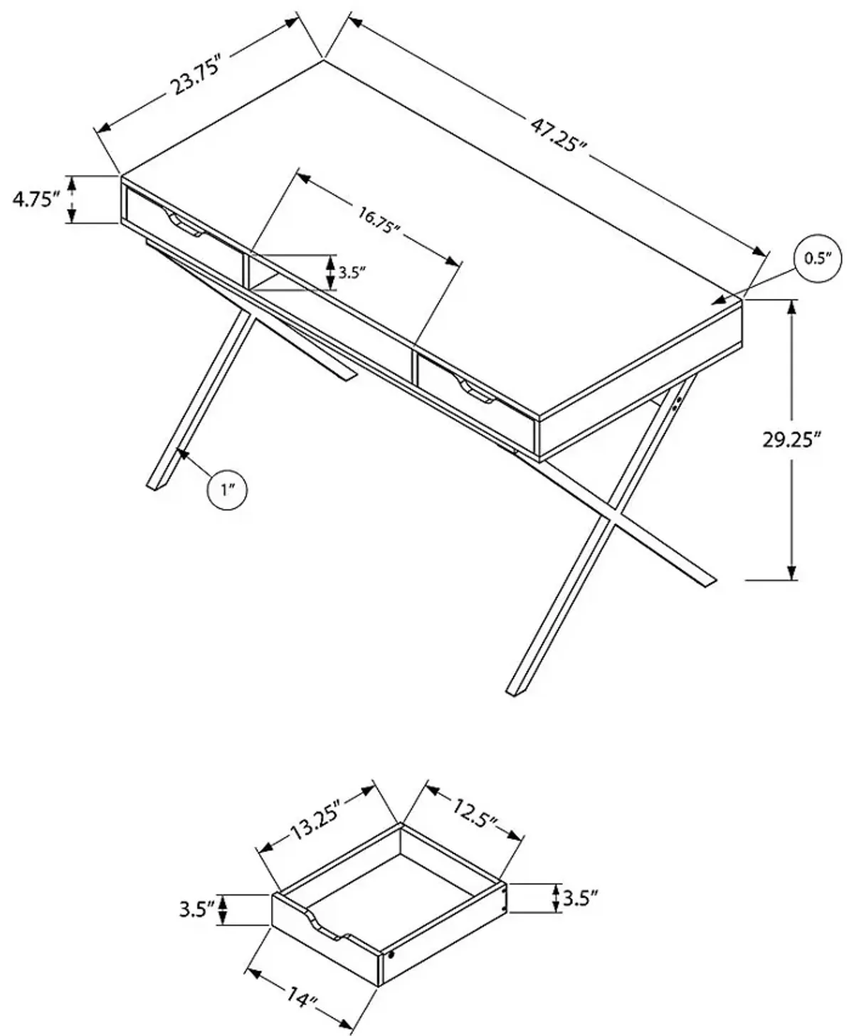 Belvins Cappuccino Desk