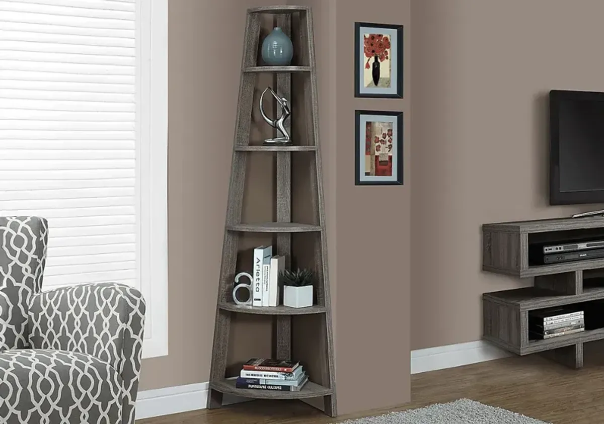 Korgan Taupe Bookcase