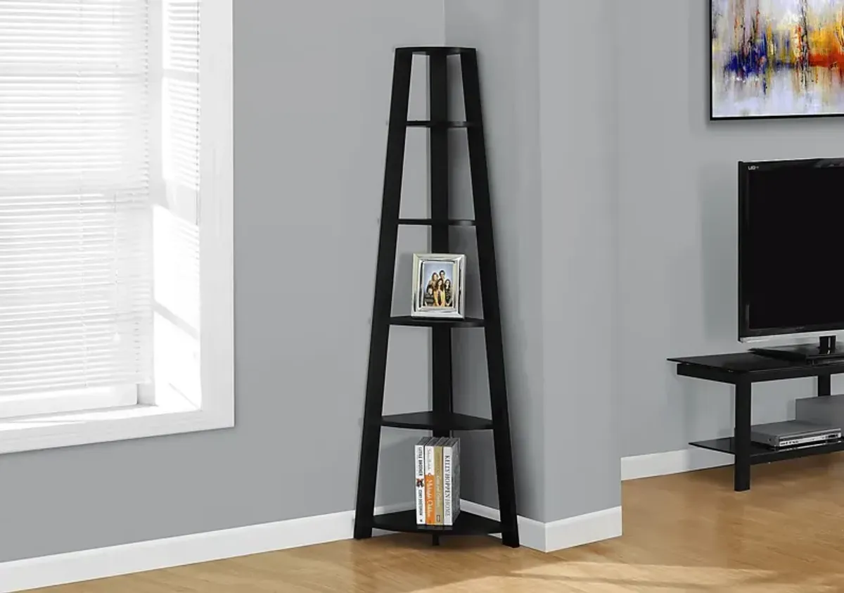 Korgan Black Bookcase