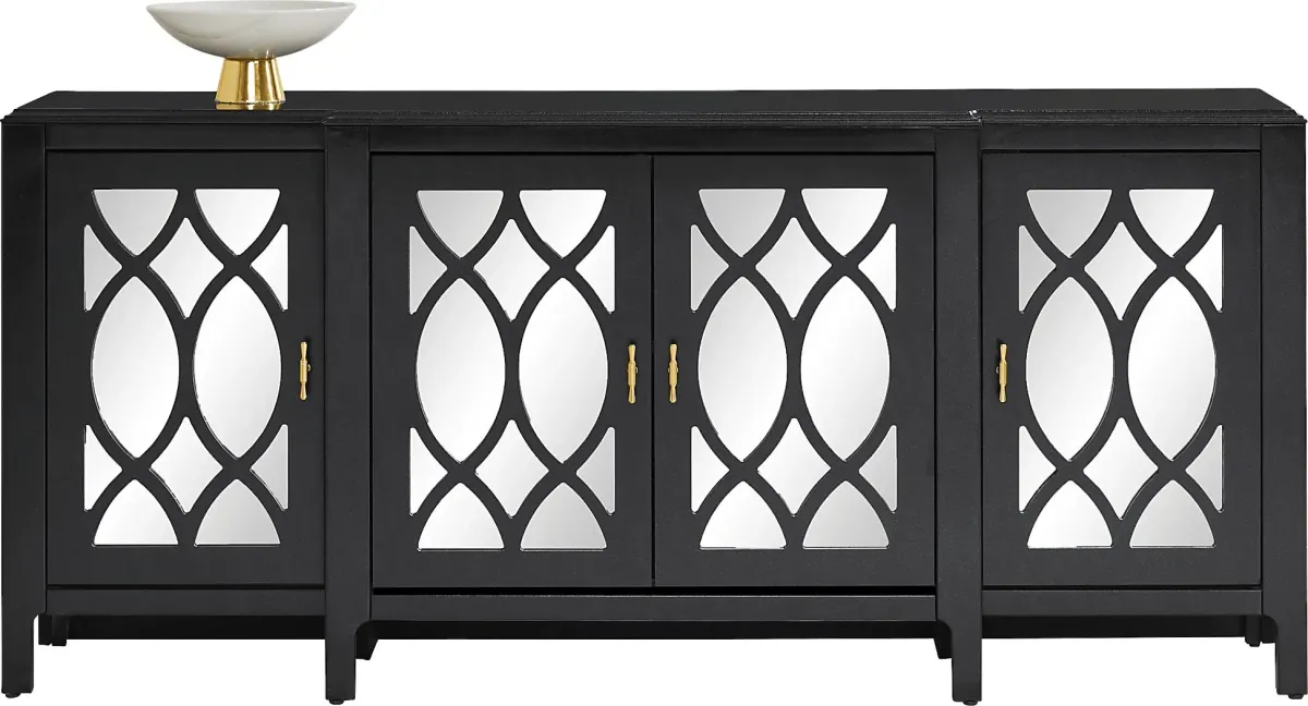 Tameran Black 4 Door Accent Cabinet