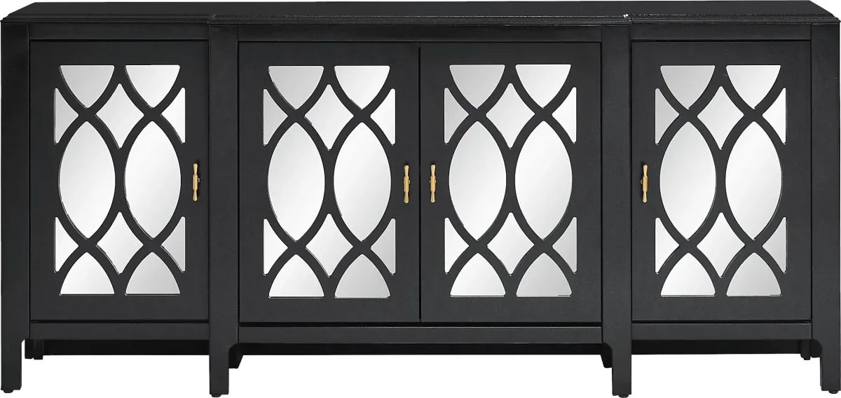 Tameran Black 4 Door Accent Cabinet