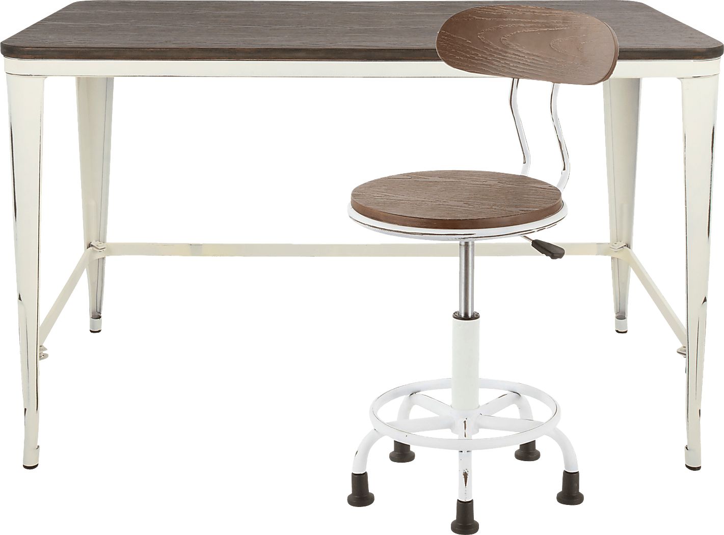 Sawmill White Desk and Chair