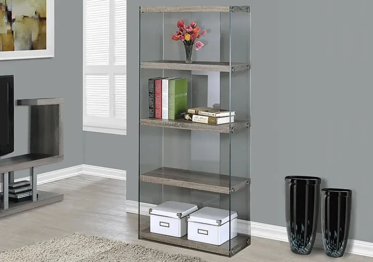 Mitchwin Taupe Bookcase