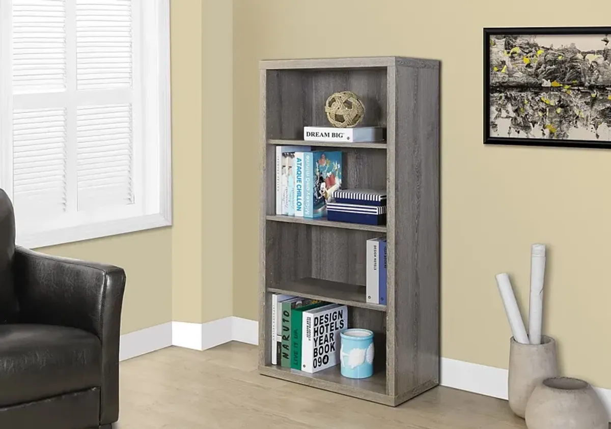 Tarpley Taupe Bookcase