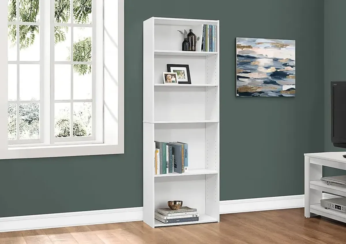 Hallbrook White Bookcase