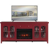 Abbie Crimson 80 in. Console with Electric Log Fireplace