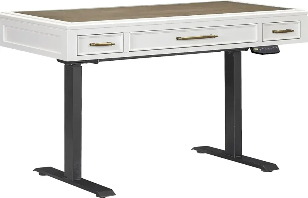 Albion White 2 Pc Adjustable Desk