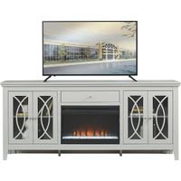 Abbie Silver 80 in. Console with Electric Fireplace