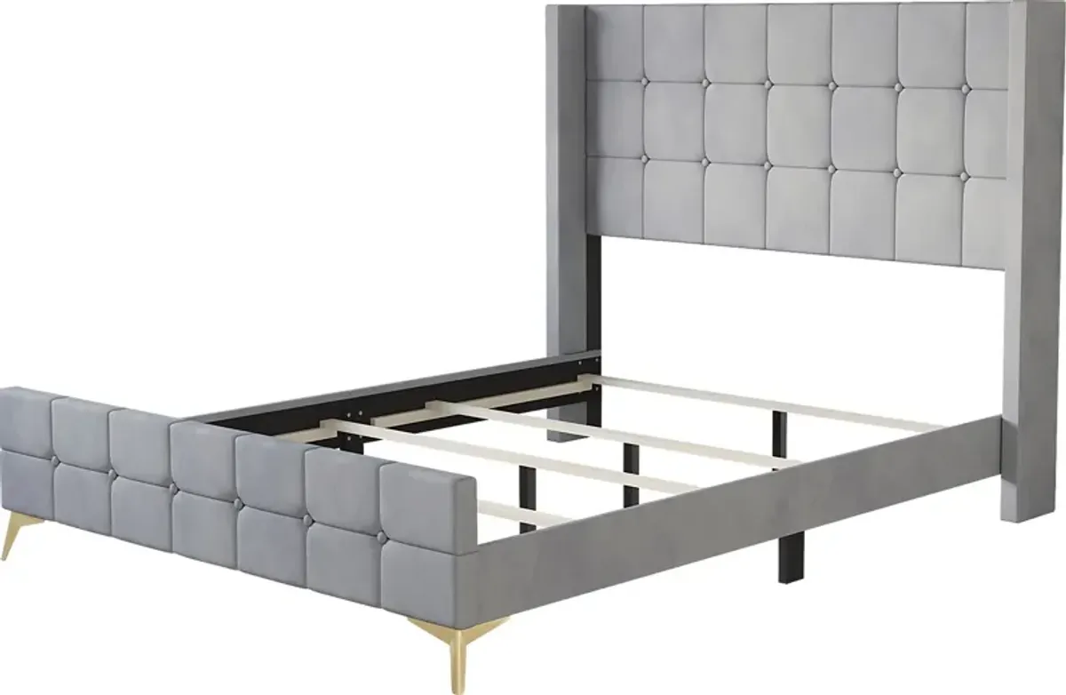 Allpeina Gray Twin Bed