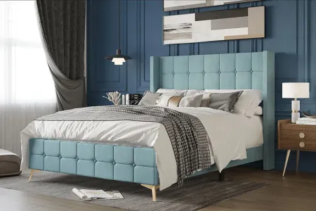 Allpeina Blue Twin Bed