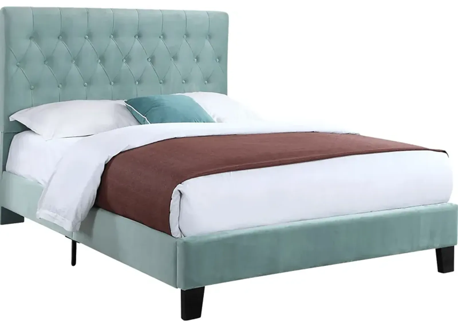 Emeline Light Blue Twin Upholstered Bed