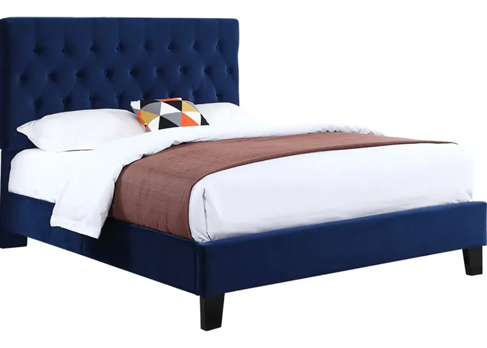 Emeline Navy Blue Twin Upholstered Bed