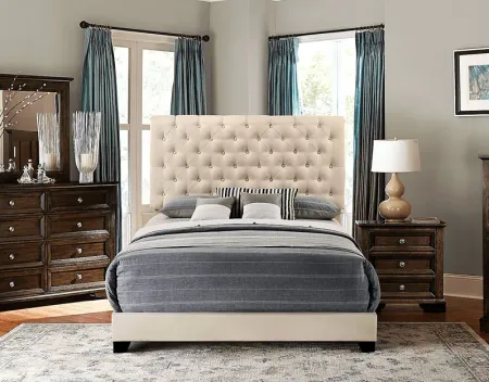 Albritt Beige 3 Pc Twin Upholstered Bed